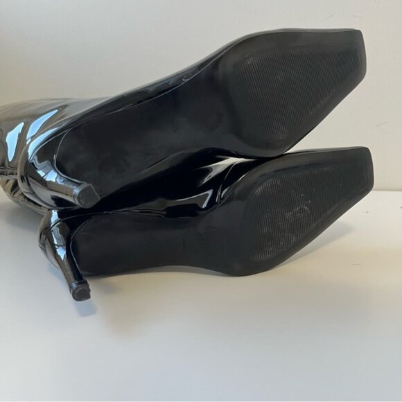 MANGO Aqua Patent Leather Knee Length Boots - Picture 12 of 16